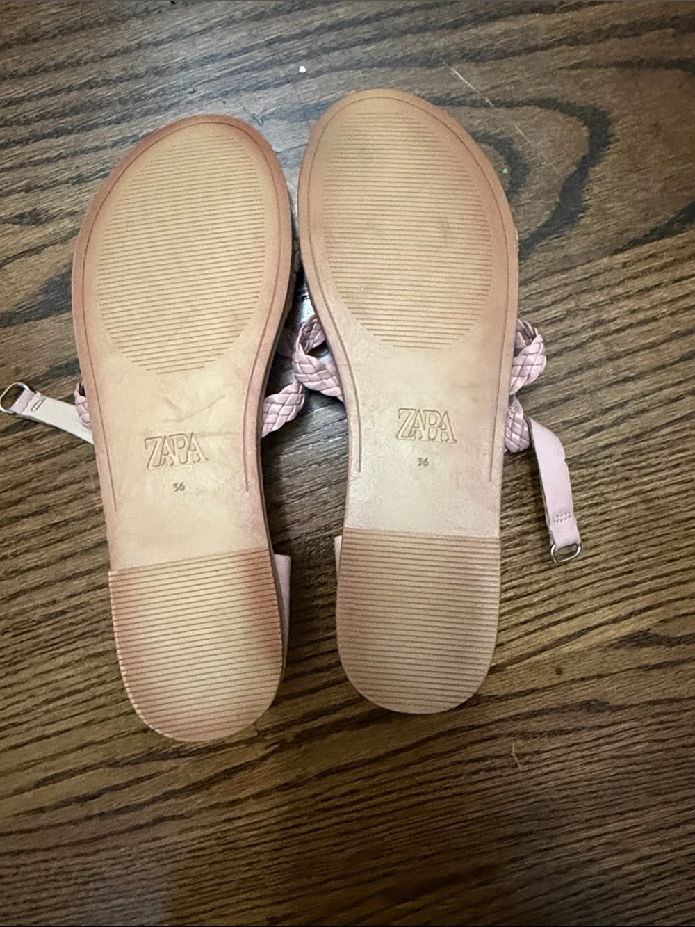 Zara Braided Pink Open-Toe Sandals